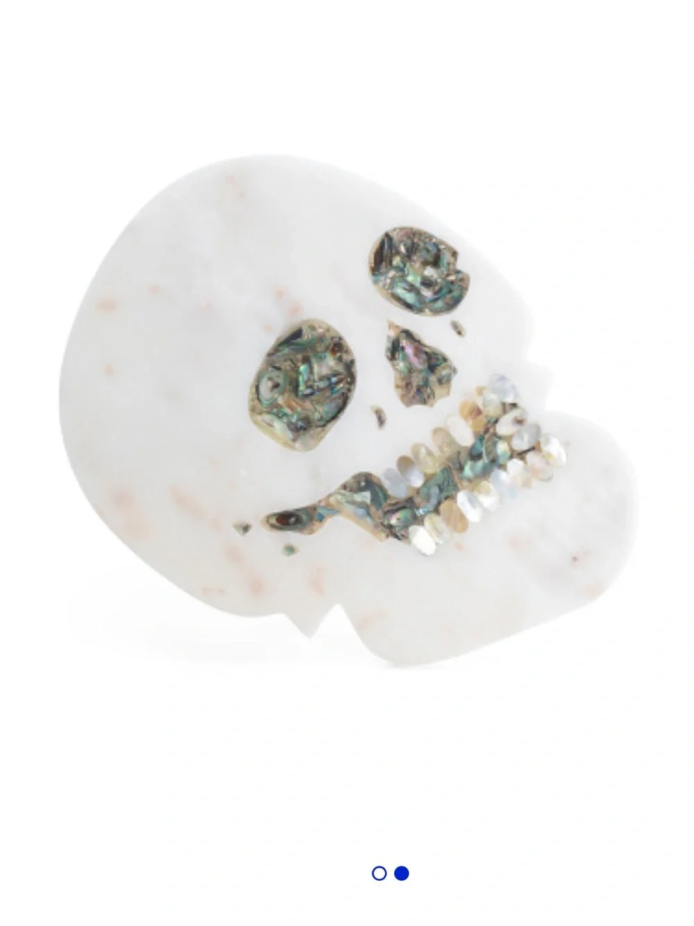 White Marble Skull Cheese Board Dish with Abalone Inlay